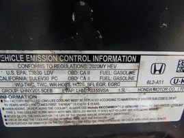 2020 Honda Insight Touring Gray 1.5L AT #A24898